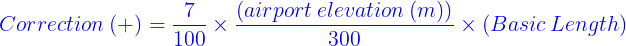 Airport elevation correction